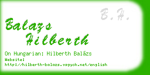 balazs hilberth business card